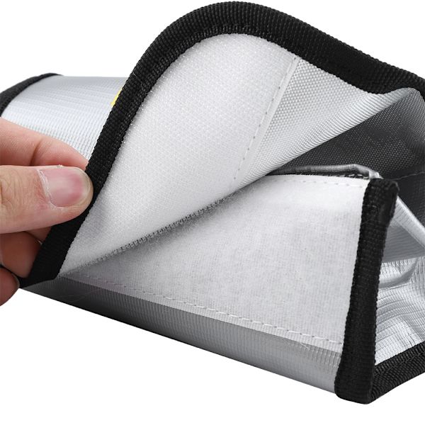 1 stk brannsikker pose LiPo-batteri eksplosjonssikker sikkerhetsposepose ladebeskyttelsespose (185*75*60mm)