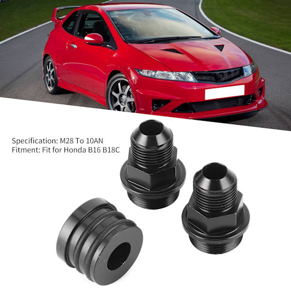 Bagagerumsventilationsfittings Prop M28 til 10AN Adapter Tilbehør Passer til Honda B16 B18C Sort