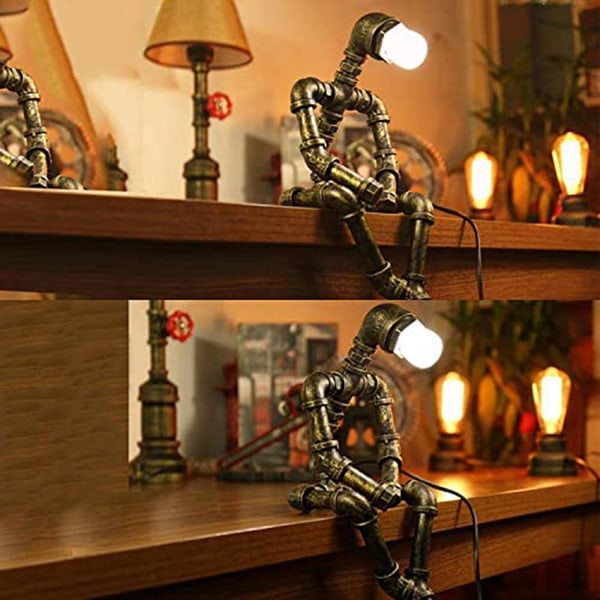 Industriella robotlampor för pojkar Retro Style Steampunk Lampa Cool A