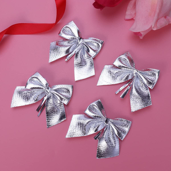 12 stk. Noël Glitter Sløyfer Julepynt Hengesmykker