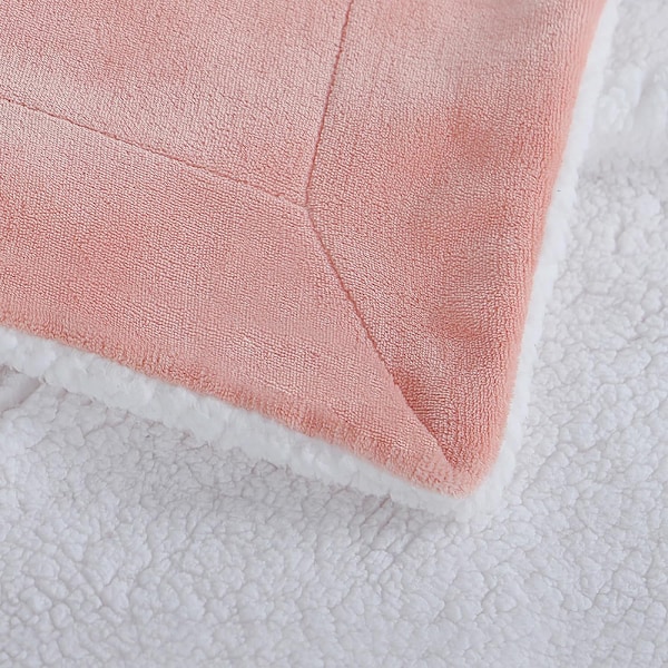 Gosig filt fluffig fleece filt rosa - varm Sherpa filt 150 x 200 cm XL soff filt soff filt tjock filt mjuk som en vardagsrumssoffa