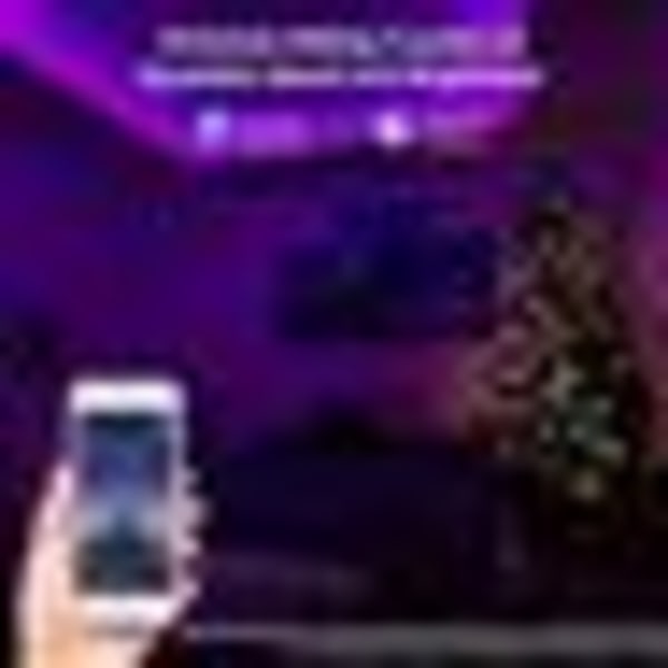 BLEOSAN Bluetooth Smart LED-stripe lys 10M 300 RGB 5050 SMD - Med fjernkontroll + APP, synkroniser med musikkrytme/funksjon