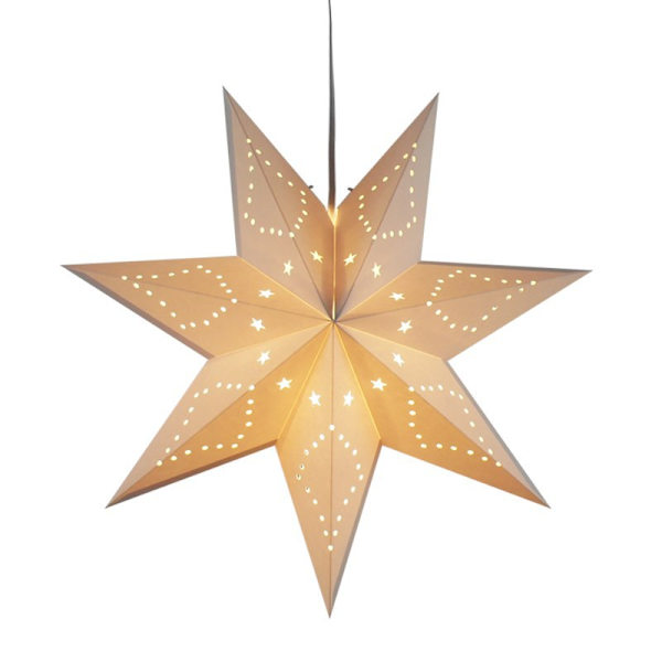 Papper stjärna \"Sensy Star 55\" inklusive kabel, fyr-färgs kartong, cr