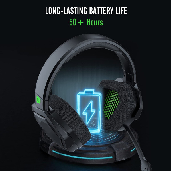 Trådlöst spelheadset med mikrofon för PS5, PS4, PC, Mac,