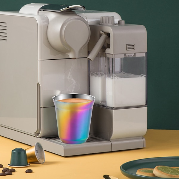 80 ml (2,7 unssia) ruostumattomasta teräksestä valmistetut espressokupit - kaksinkertaiset seinät