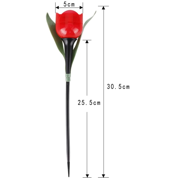 12 stk utendørs solcelle gatelys, tulipan blomstersol plen