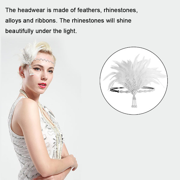 Flapper Blad Bröllop Tiara Pärla Hårprydnad