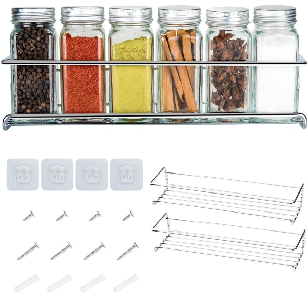 Deco haus kryddhyllor i metall - 2-pack - för kryddor,