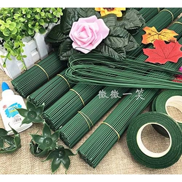 Fil de Fer Fleur, 100 Pack Vert Stem Wire Floral Stem Fil pour Artificiel Fleurs Bouquet de Mariage Décorations Artisanat 40CM 22#