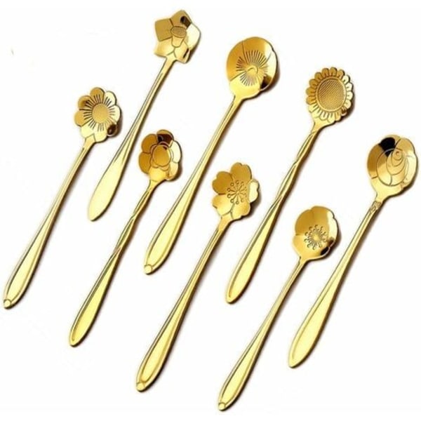 Piece Flower Spoon Set, Stainless Steel Spoon (Length: 4.9in,