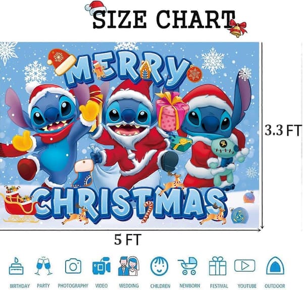 Stitch joulu syntymäpäivä tausta