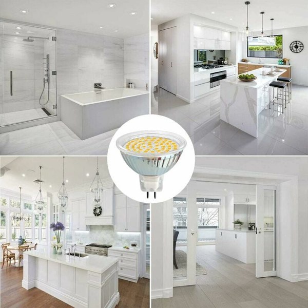 Mr16 Gu5.3 LED-lampa, Miljöskydd 3W Kallvit 6000K E14 LED-spotlight med Snabb Enkel Installation för Hembelysning (Ljusflöde