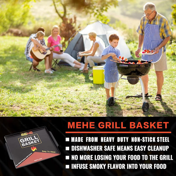 MEHE Grillkurv, Non-stick Grill Topper 14,6\"x11,4 Tykkelse
