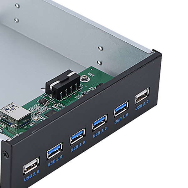 19-stifts till 4 * USB3.0 + 2 * USB2.0 6-gränssnitt Metall Frontpanel USB-hubb