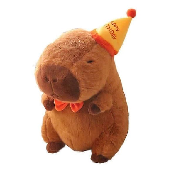 Suuri pehmeä kapybara-pehmolelu sohvan koristeeksi 30 cm with Hat 33cm