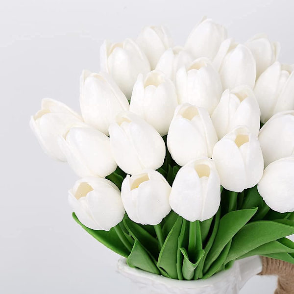 24 Pack Konstgjorda Tulpaner Lila Real Touch Tulpaner Blommor Tulpaner