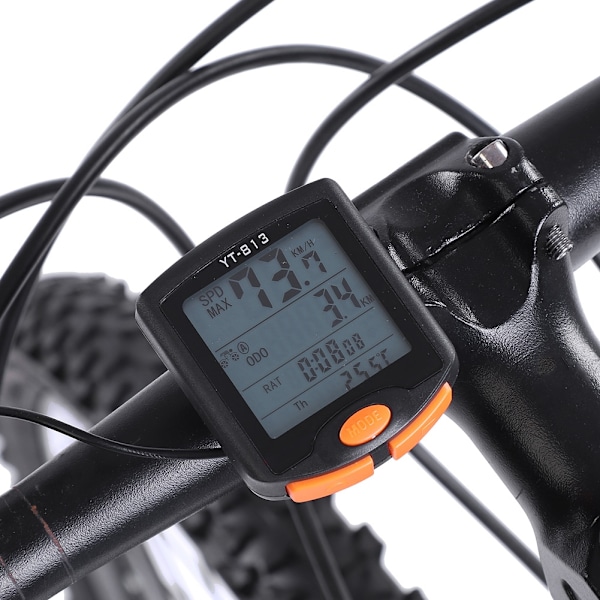 Vattentät cykelcomputer för utomhusbruk, multifunktionell cykelcomputer för cykling (trådbunden)
