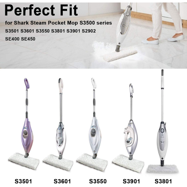 CHR 6-pack Shark Steam Pocket Mops S3500 Rengöringsplattor för Shark