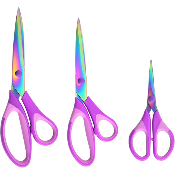 1 Set of 3 Pack School Scissors, All Purpose Sharp Titanium Blad