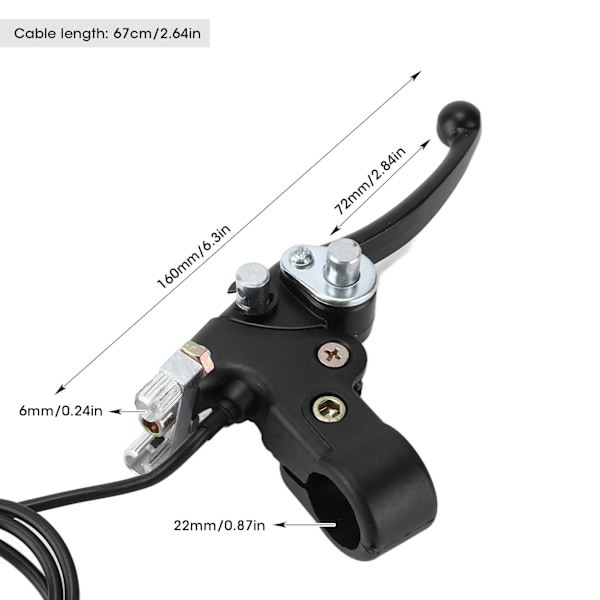 22mm Højre Koblingsbremsegreb med Kabel til 2-takts 47CC 49CC Mini Quad ATV'er