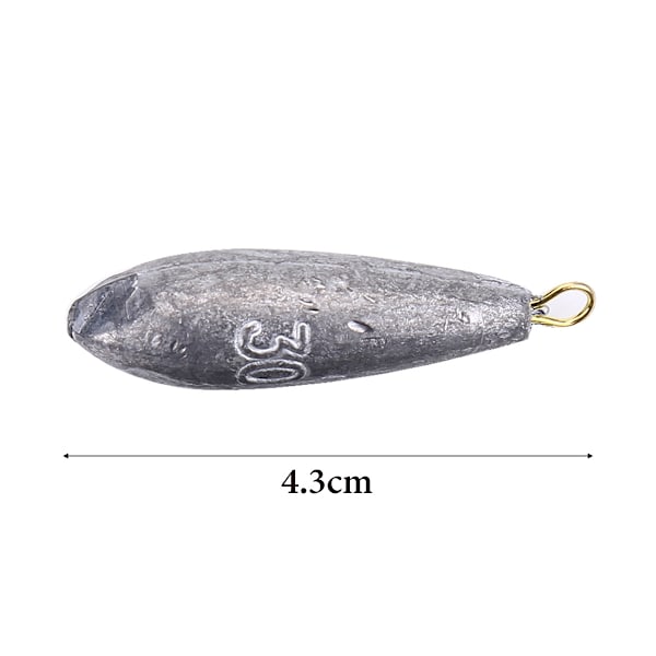 6 stk Nye Fiskevekter Sinker Vannfallsform Støping Fiskeutstyr (30g)