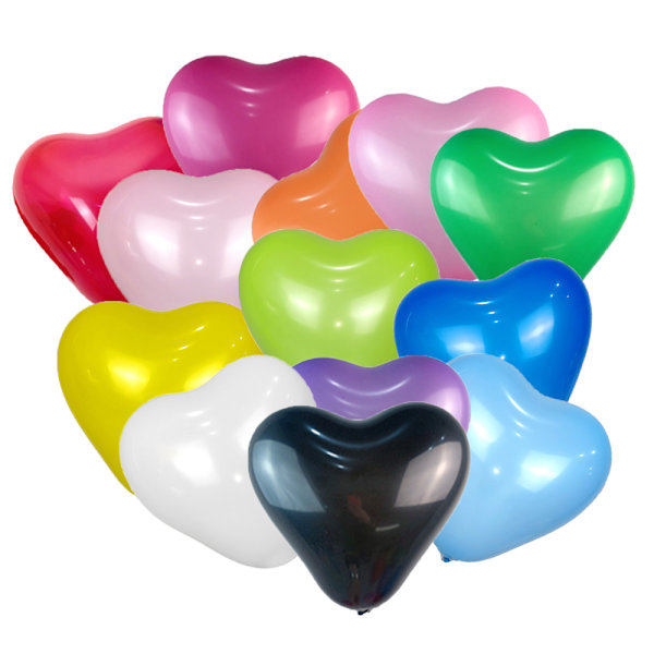 Hjerteformede ballonger, dekorasjoner til valentinsdag, forlovelse og bryllupsfest, 100 stk.