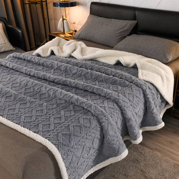 Blød tæppe 150 x 200 cm grå hvid fluffy ekstra blødt og varmt flanel fleece tæppe, som sofatæppe, sovesofatæppe, enkeltseng, sengetæppe til