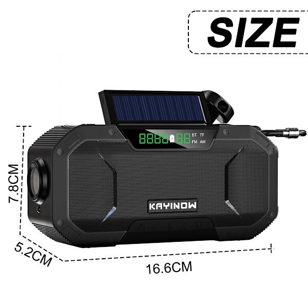 Hätäradio Vedenpitävä Bluetooth-kaiutin, Kannettava Digitaalinen AM FM Radio Taskulampulla