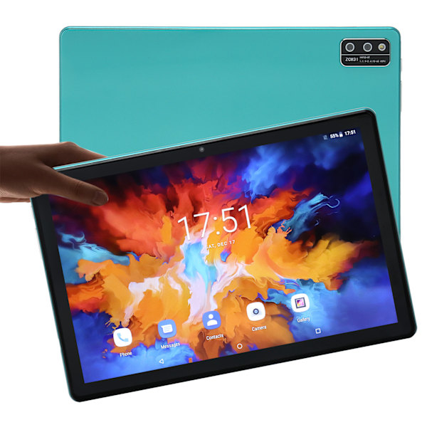 10.1in Smart Phone Tablet 5GWiFi 8GB 128GB Octa Core 8800mAh IPS Touch Screen HD Tablet för Android 11 100‑240V Grön EU-kontakt