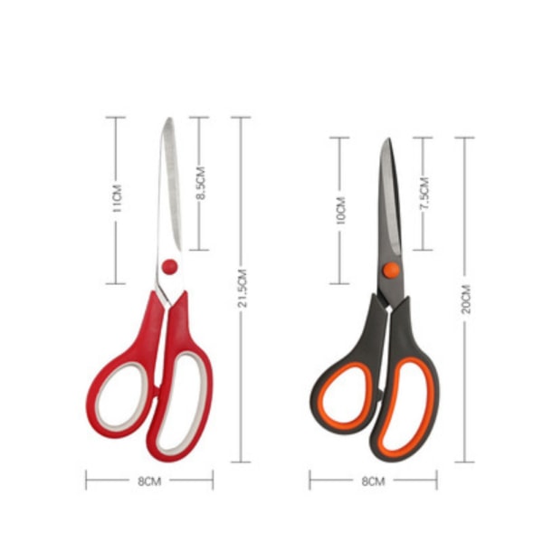 Sakset, tarkkuussakset Bulkki 3 kpl, Ultra Sharp 2,6 mm paksut teräsakset Comfort-Grip sakset Orange