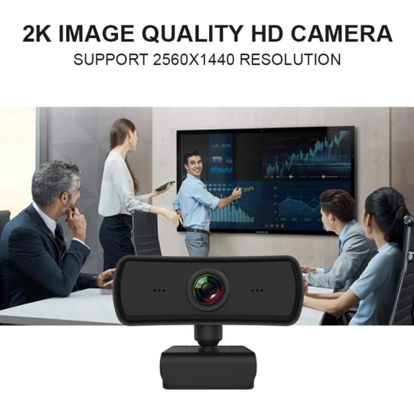 1080P op til 2K-webkamera, HD-webkamera med mikrofon og privatliv