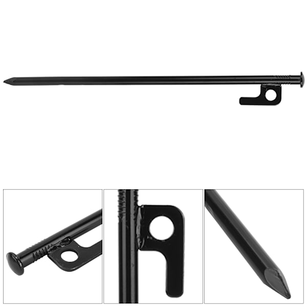 4 st campingspik i stål för utomhusbruk, tältpinnar, vindspik, markspik (30 cm)