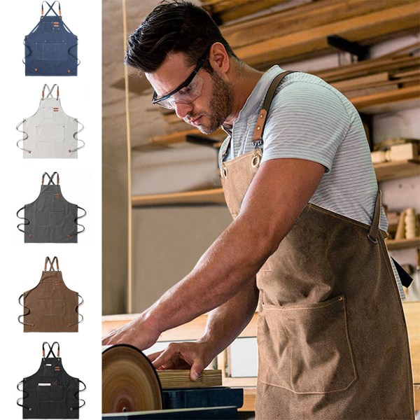 Split Apron med justerbare stropper, kokkeforkle - kryssryggforkle