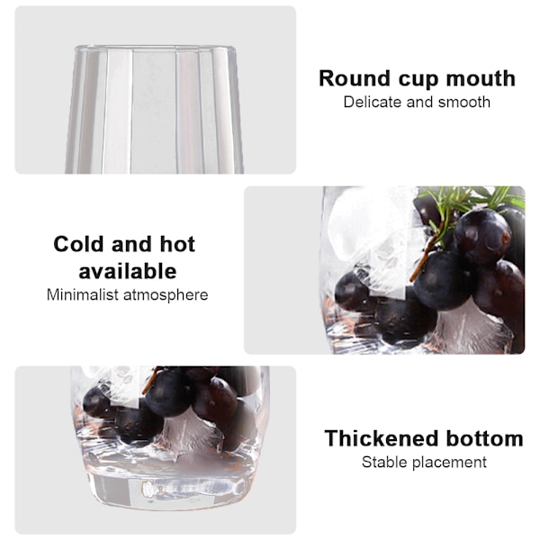 2 glas glas, husholdningssaftkopper, enkle varmebestandige tekopper, drikkevarekopper, transparent farve
