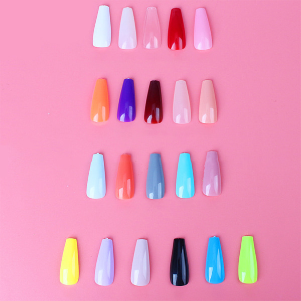 100 nagellappar, färg balett fransk stil