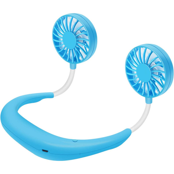 Halsfläkt, Bärbar Fläkt Personlig Handfri Fläkt USB Mini Sports Ne Blue