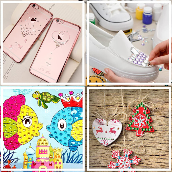 Självhäftande glitterstenar, 2300 st självhäftande strassstenar, smyckestenar, glitterhantverk, diamanter för ansiktsmakeup, nageldekorationer och semestertillbehör, 14 ark