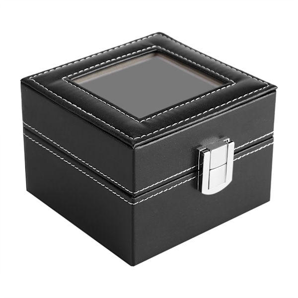 2 Fack Watch Förvaringsdisplay Case Box Armbandsur Lyx Smycken Organizer Kvinna Man Present