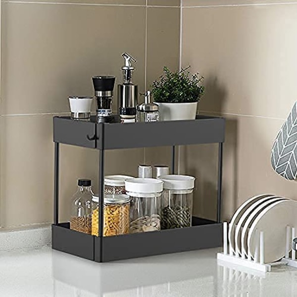 Under Sink Organizer, Under Bathroom Sink Storage 2 Tier