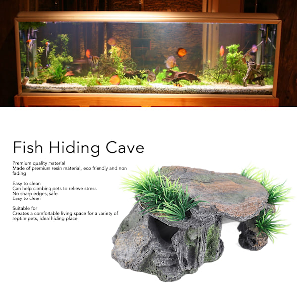 Fisk Gjemmested Hule Resin Fargebestandig Levende Komfortabel Akvarium Skjul Dekorasjon for Reptil GS0721