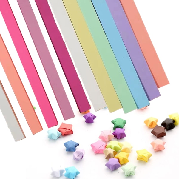 1080 Origami Star Paper - dubbelsidigt färgglatt dekorationspapper