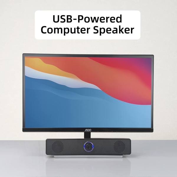 Tietokonesokaiuttimet, USB-käyttöiset työpöydän kaiuttimet 2.0-stereokaiuttimilla, 3,5 m:n AUX-tulo PC-kaiuttimet