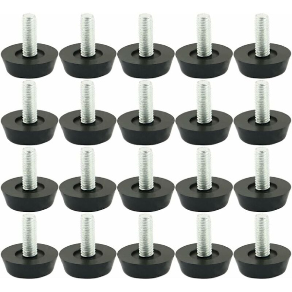 20 st justerbara möbelfötter Justerbar fot Möbelglid Benbord Stolsbas Golvskydd Skruvglid 18 mm x M6 x 20 mm