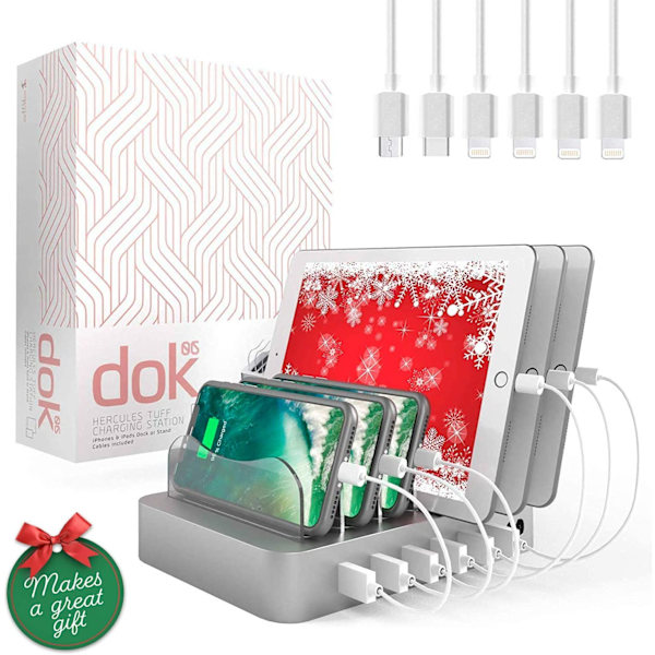 Robust ladestation til flere enheder, med 6 USB Fast