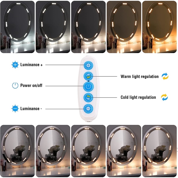 Viugreum himmennettävät LED-peilivalot, valaistu meikkisarja
