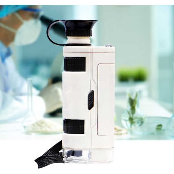 Lommemikroskop til børn 60x-120x LED oplyst zoom lysmikroskop Forbind med telefon 1000x forstørrelse Videnskab pædagogisk gave til drenge