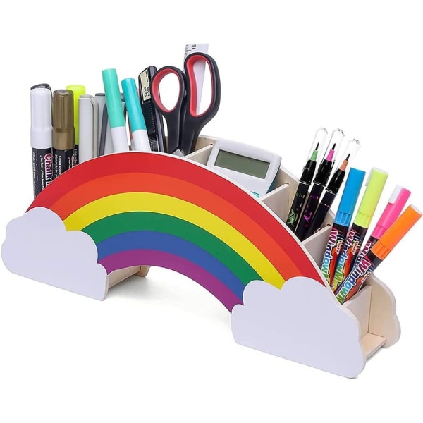 Kynäpidike, Rainbow kynäteline, puinen työpöytäpidike, Creative kynäteline, Creative kynäpidike, pöytäjärjestäjän tarvikkeet, kynille