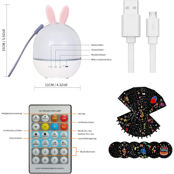 LED Stjernehimmel Projektor, Stjerneklart Projektor Lys med Tim