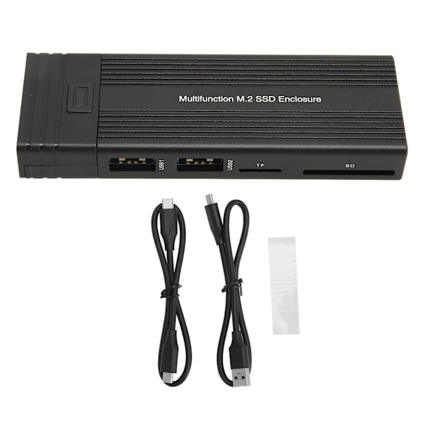 M.2 SSD-kapsling Multifunktionell USB3.2 Gen2 PCI Solid State Drive-kapsling för NVMe SATA för Windows för Linux för OS X YC‑156