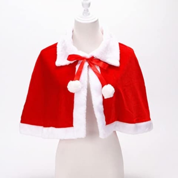 Jul Shawl Cape Mrs Santa Claus Cape Halloween Kostym